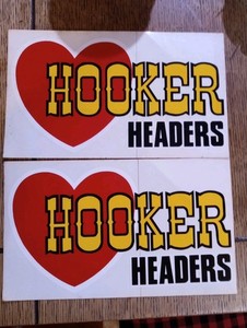 Hooker Headers Large Vintage Stickers-Awesome & Both Included!