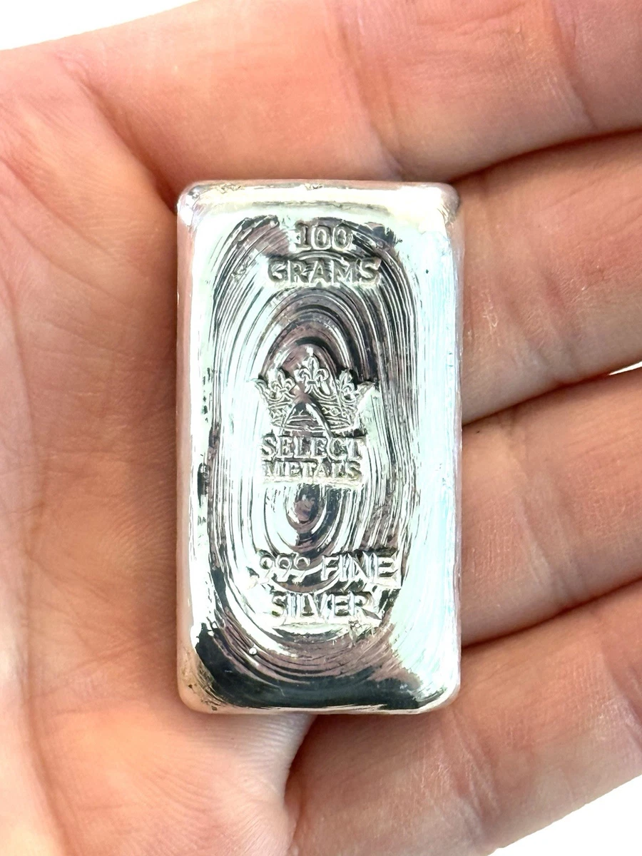 999 Fineness Silver Bullion Rounds 100 g Precious Metal Content