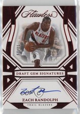 2023-24 Panini Flawless Draft Gem Signatures Ruby 11/15 Zach Randolph Auto 3d3