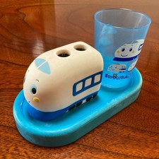 Sanrio Shinkansenkun Vintage Childrens Toothbrushing Stand Set