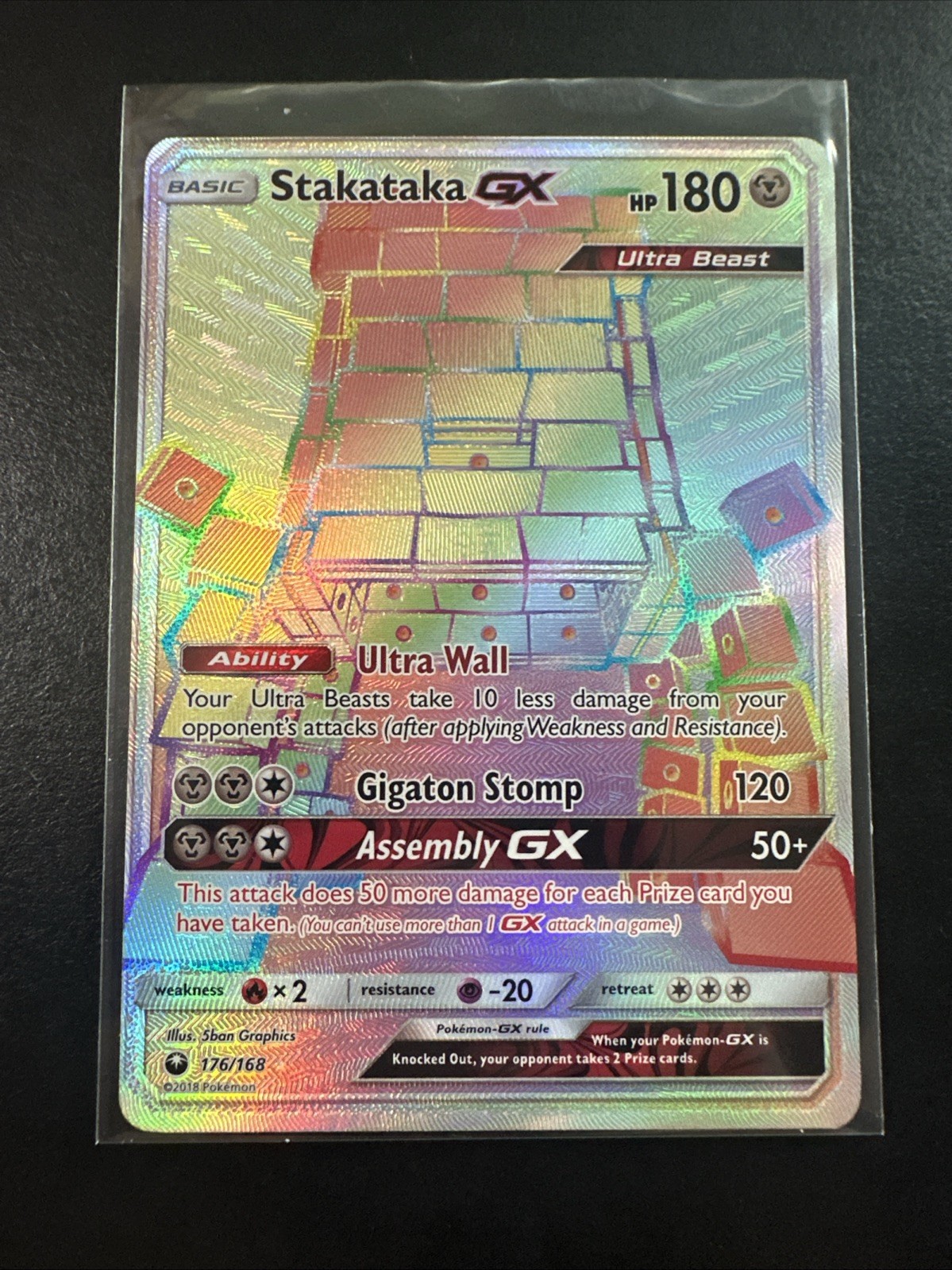 Stakataka GX (Secret) 176/168 Sm-Celestial Storm Holo Pokemon NM