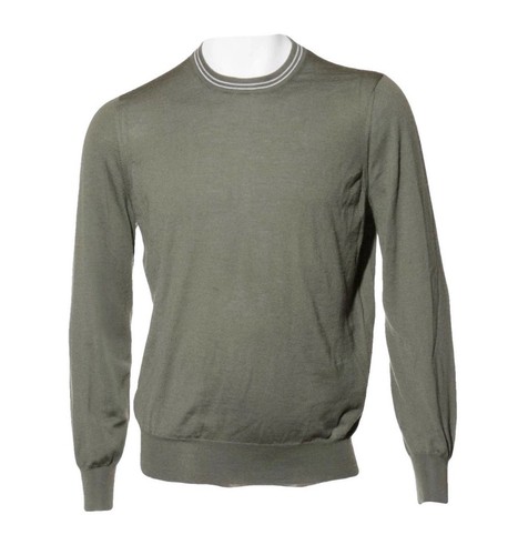 Brunello Cucinelli Men's Cashmere Blend Sweater Crew Neck Size M Green