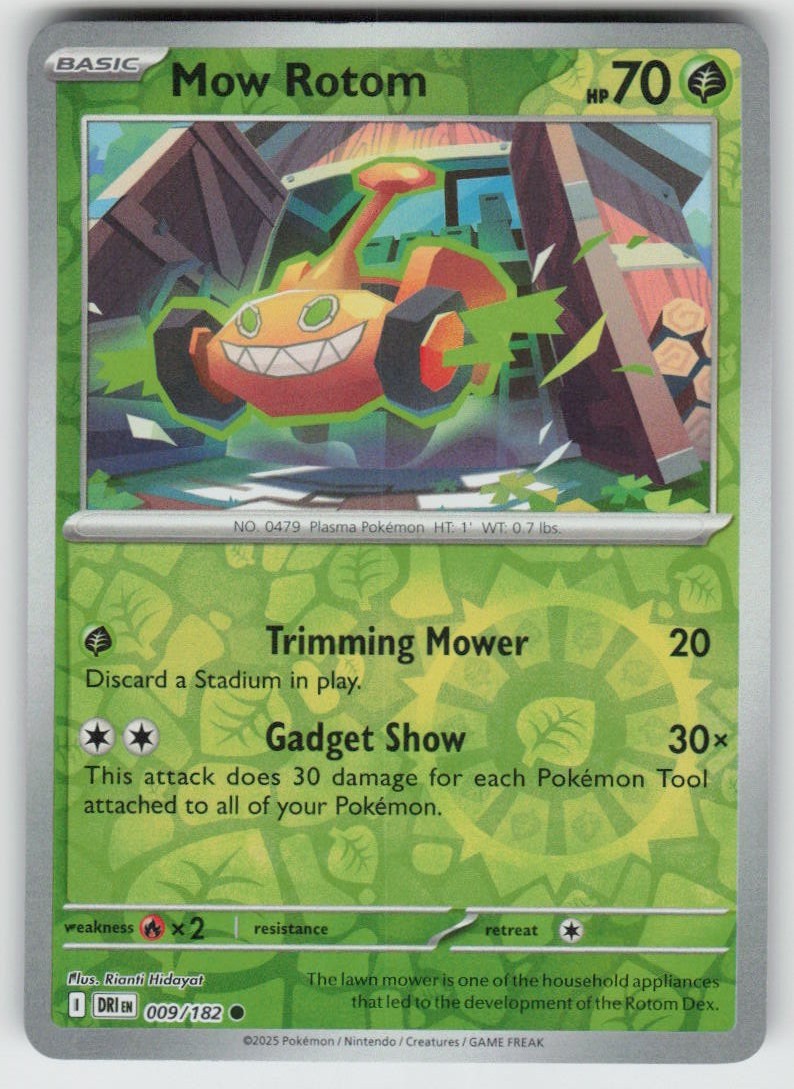 Mow Rotom 009/182 Common Destined Rivals Pokemon Reverse Holo Near Mint