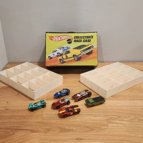 1969 Hot Wheels Redline Collector's Race Case (Mustang) and 6 Redline Cars