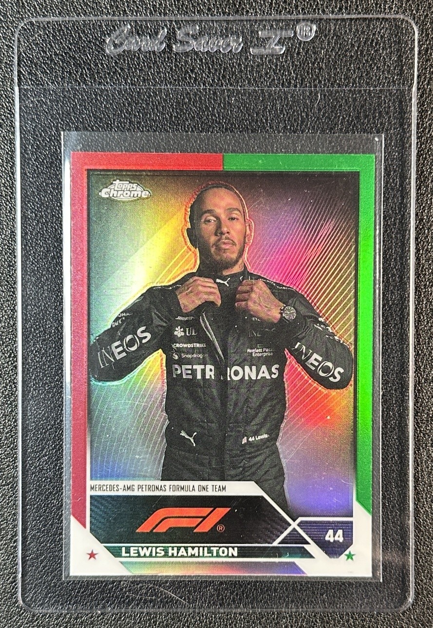 LEWIS HAMILTON 2023 TOPPS CHROME FORMULA 1 #21 RED GREEN REFRACTOR