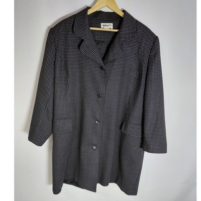 Vintage FOCUS 2000 BY Charles Glueck Wool Blazer Gray Solid Size 18W