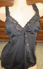 KMART BLACK  MEGA LACE stretch poly dressy layer camisole top  sz 3X