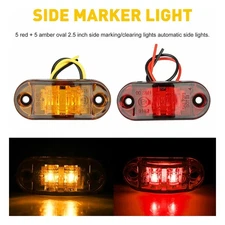 10/20x LED 12V 24V Light Oval Clearance Trailer Truck Side Marker Tail Lamps PUS
