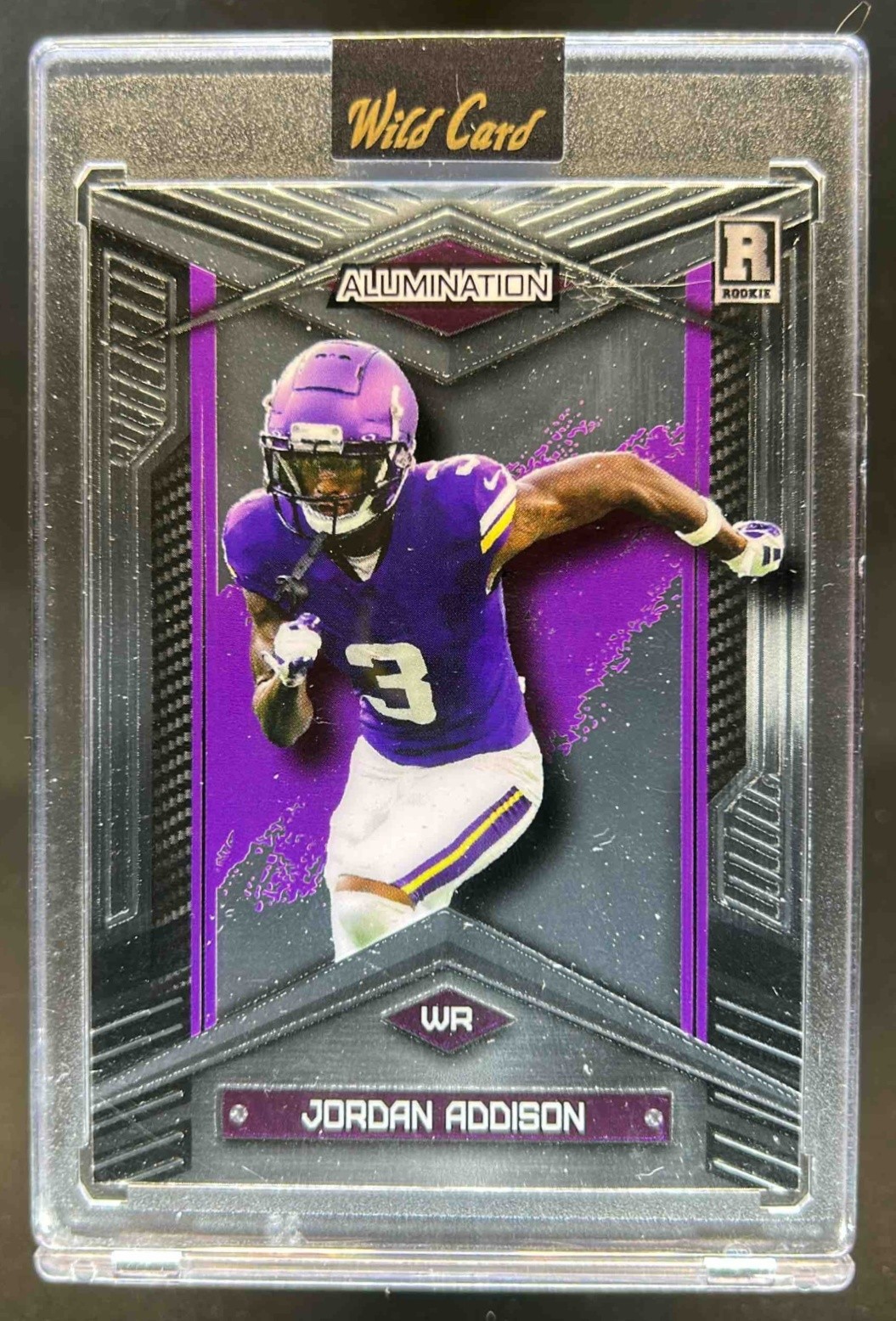 Jordan Addison Wild Card Alumination Rookie Edition #JA Lazer-Silver