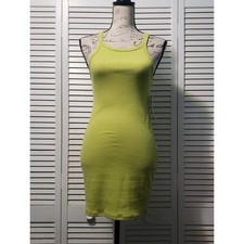 Urban Outfitters Out From Under Tank Dress Women's Medium Lime Green Ribbed Mini