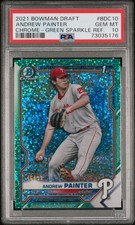 2021 Bowman Chrome Andrew Painter Green Sparkle Refractor 46/99 PSA 10 Phillies