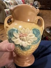 Vintage Hull Art Pottery "Water Lily" pattern vase with matte glaze.