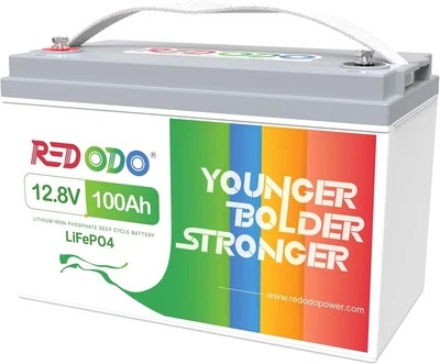 Redodo 12V 100Ah LiFePO4 batteria litio 100A BMS per solare camper barca
