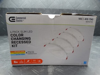 Commercial Electric LED 6in Round Adj Color Temp Canless Recessed Light 4-Pack
