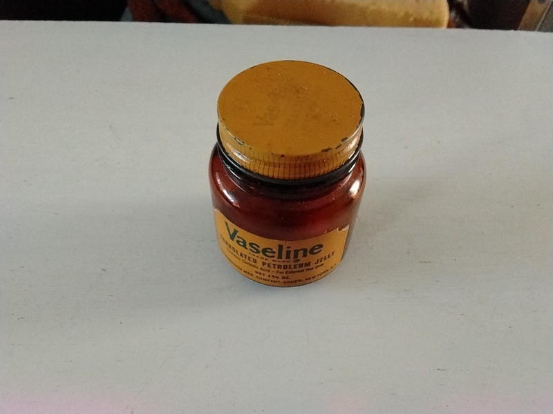1950s 1960s Vaseline Petroleum Jelly Glass Jar Vintage