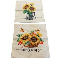 Set of 2 Decorative Pillow Covers 17" X 17" NEW