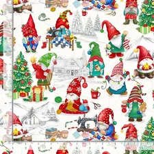 Christmas Fabric | Holiday Favorites Quilting Gnomes | Timeless Treasures YARD