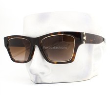 Tory Burch Sunglasses TY 7186U 1728/13 Brown Havana Gold Rim Gold Logo w/case