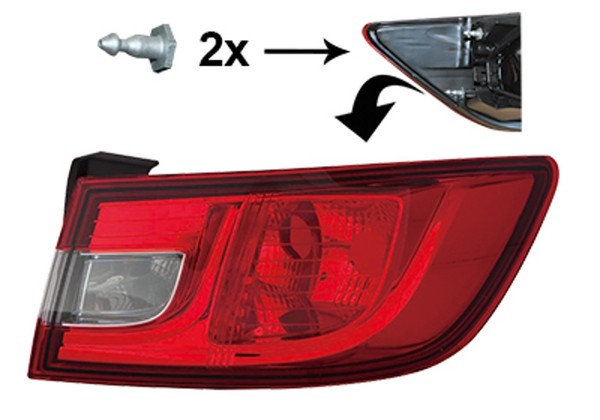 Heckleuchte VAN Wezel 4420932 FüR Renault Clio 4 Tce Bhnp Bhnf Bhma Bhmh Bhjk-image
