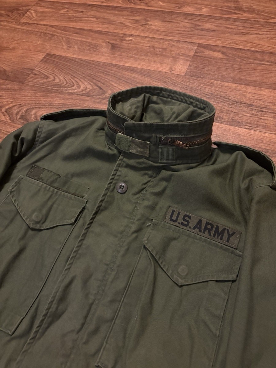 Vintage 70s Army M-65 OG-107 Cold Field Jacket w/ Hood and liner