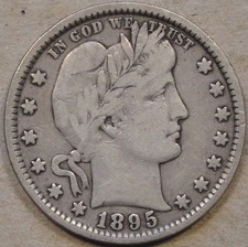 1895 Barber Quarter 25c F-VF as Pictured L3-2
