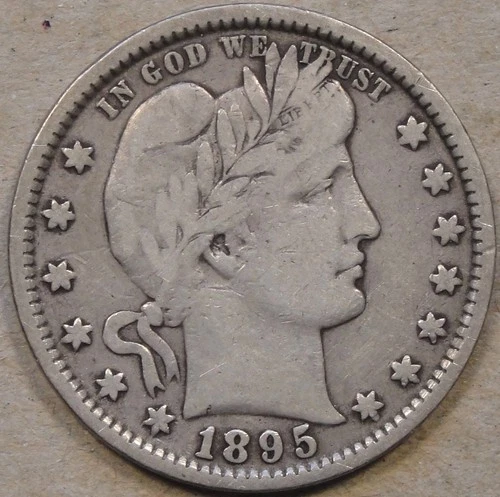 1895 Barber Quarter 25c F-VF as Pictured L3-2