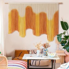 Dip-Dyed Large For Living Room Boho Macrame Wall Decor 59" Wx37 L