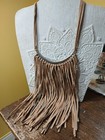 Vtg Chico's Silver+Suede Leather Fringe Cleopatra Bib Necklace Western Statement — photo 2