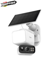 Tapo 2K Outdoor Pan/Tilt Wireless Floodlight Security Camera - Battery White