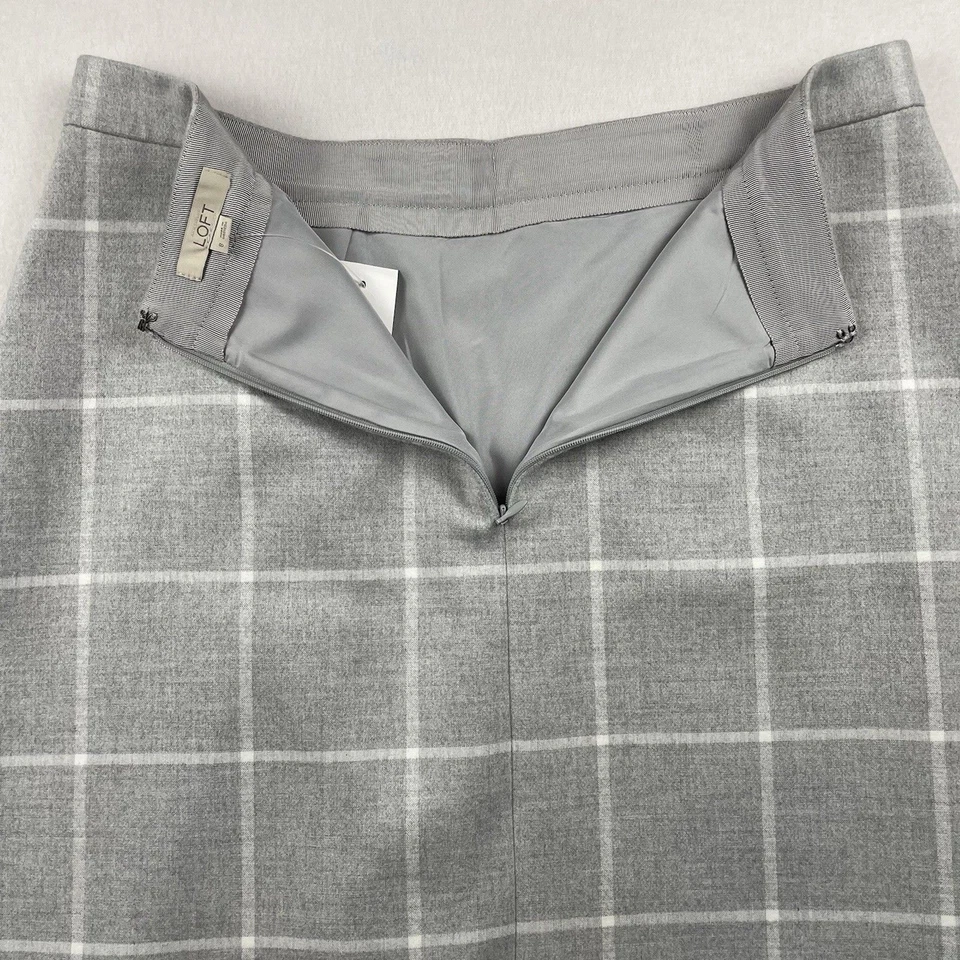 Minifalda plisada Loft a cuadros polar gris blanco - 8 Foto 3 de 4