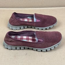 Skechers Memory Foam Burgundy Leather Slip-On Shoes Women's Size 8 SN 23420