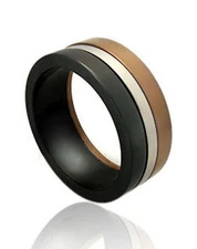 Pride Shack - Bear Pride Flag Ring - Mens Male Gay Pride Steel Ring GLBT Jewelry