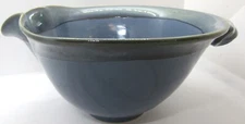 Vintage Tumbleweed Pottery 10" X 6" Blue Mixing Bowl with Spout.