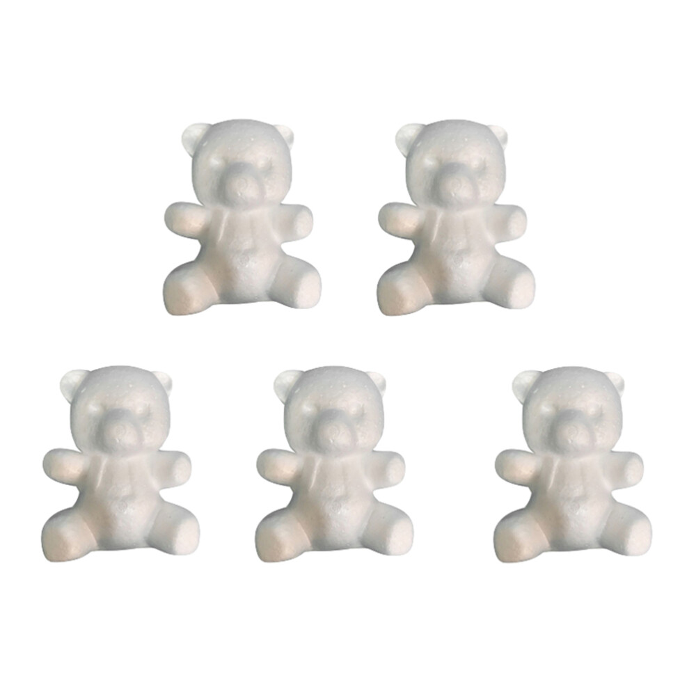 5 Pcs DIY Unfinished Bear Ornaments Strap Foam Ball Toy Ice Cream