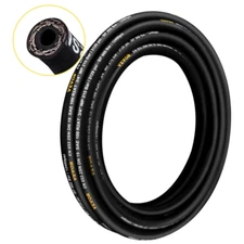 Coiled Rubber Hose - 1/4" x 100 ft, 5800 PSI, 2-Wire Braid, -20C to 140C, Flex..