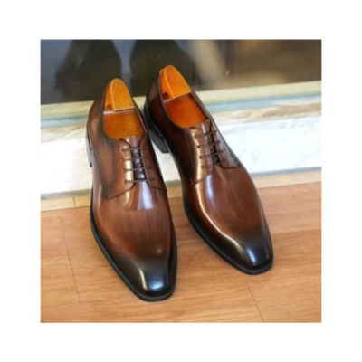 New Men's Handmade Brown Leather Lace Up Oxford Derby Formal Shoes