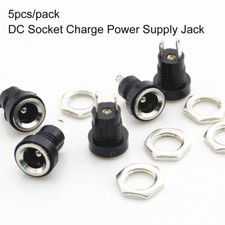 5PCS 2.1MM X 5.5MM PANEL CHASSIS MOUNT DC SOCKET CHARGER POWER JACK PLUG - SMALL
