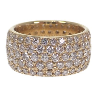 Design Schmuck Full Pave Diamant Ring K18 Gelbgold US 5 Diamanten Damen TGIS
