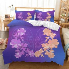 Wonderful Purple Dream Flower 3D Quilt Duvet Doona Cover Set Pillow case Print