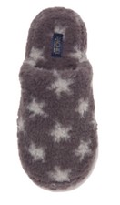 RACHEL Rachel Roy Star Print Faux Fur Slipper Womens XL 11-12 Gray