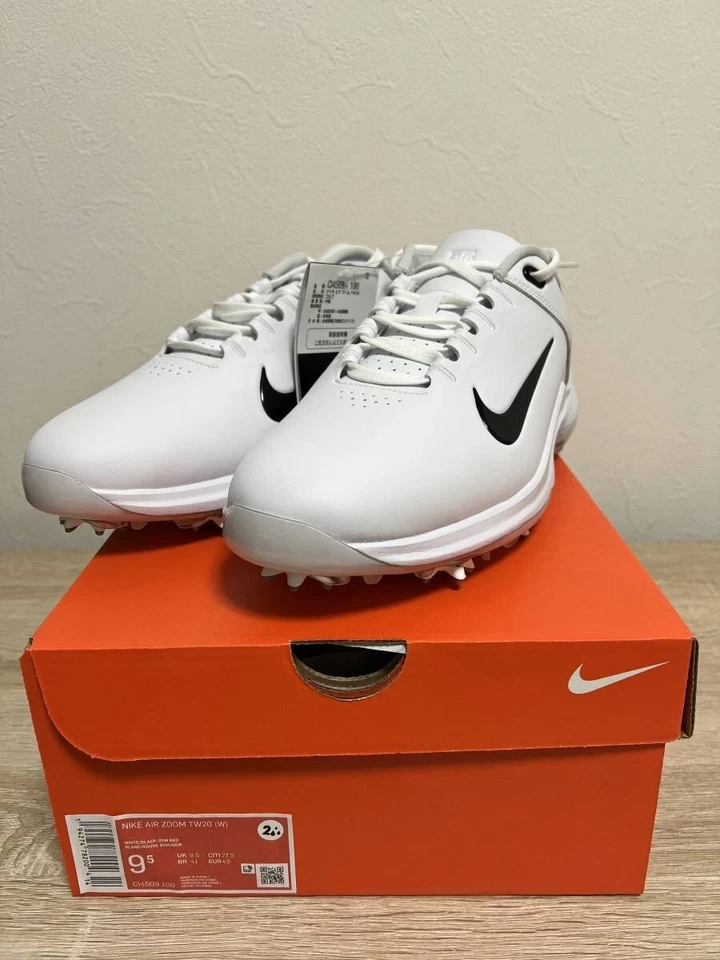 Zapatos de golf NIKE GOLF AIR ZOOM TW20 US9.5 CI4509-100 Tiger Woods blancos ¡RAROS nuevos!! Foto 4 de 4