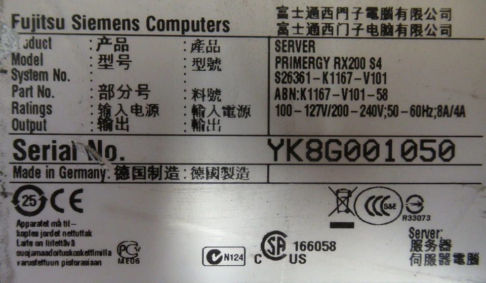 Fujitsu Primergy RX200 S4 2x Xeon Quad Core L5335 2GHz 32GB 4 Bays Rack Server - Image 4 of 4