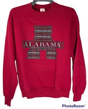 Vtg Alabama Crimson Tide Sweatshirt Made In USA Embroidered 90s Red Rare