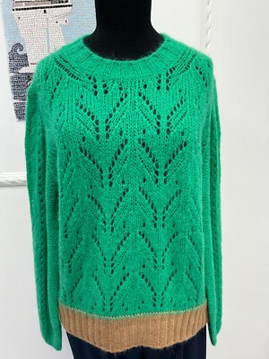 Pullover maglione paricollo donna Ferrante verde taglia 48 made in