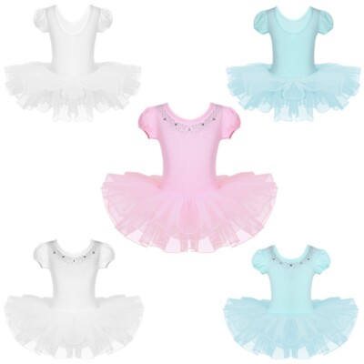 iEFiEL Mädchen Ballettkleid Glitzer Strass Tanzkleid Ballett Trikot Tütü Rock