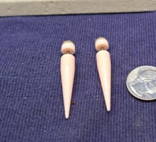 Spike Pierced Earrings Taper Ear Studs Black Punk Goth Costume Accessory A137