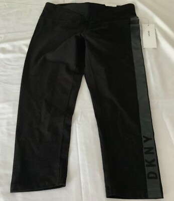 NEW DKNY MIDRISE CROP LEGGINGS in BLACK STRETCHY Sz M NWT-UNBEATABLE PRICES NWT