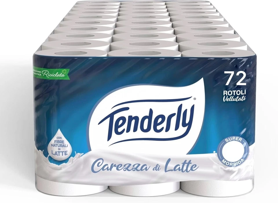 LUCART Carta Igienica Tenderly Carezza di Latte - 72 Maxi Rotoli