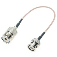 BNC male to UHF female SO239 connector lot RF Coaxial Coax Jumper Cable RG316