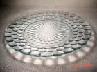 Vintage ANCHOR HOCKING Bubble Glass Sapphire Pale Blue 9.5 Inch Dinner Plate EXC